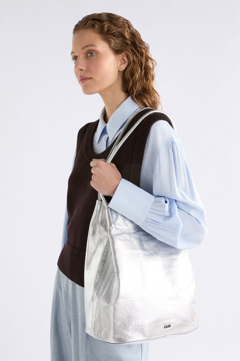 Orsa Metallic Handbag Large Bags - ELK | SILVER