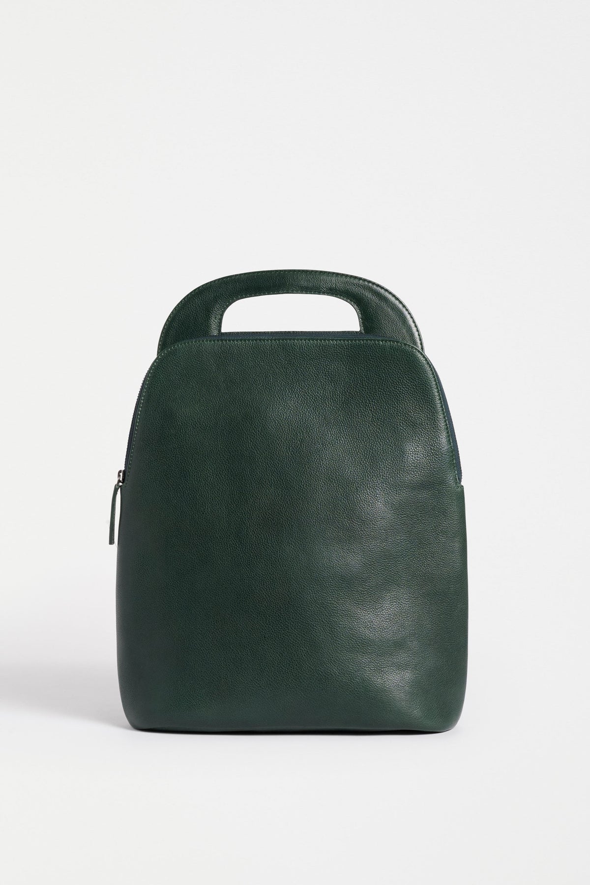 Forde Soft Cow Leather Backpack Front | FOREST GREEN