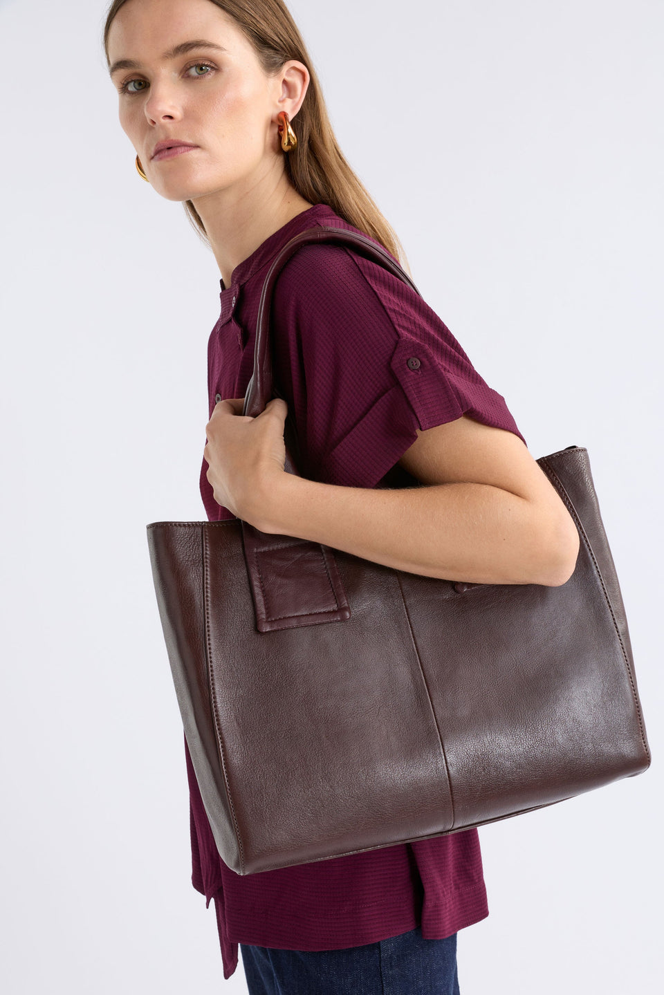 Rahni Leather Tote Large Bags - ELK | ESPRESSO