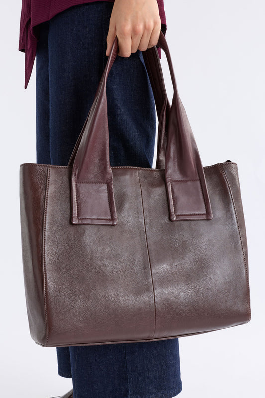 Rahni Leather Tote Large Bags - ELK | ESPRESSO