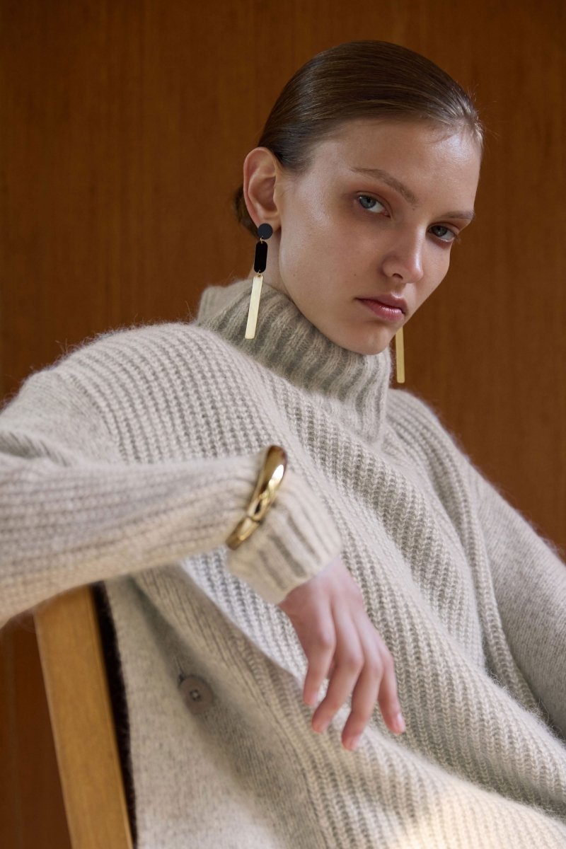 Aleph Poncho Knitwear - ELK | OATMEAL MELANGE