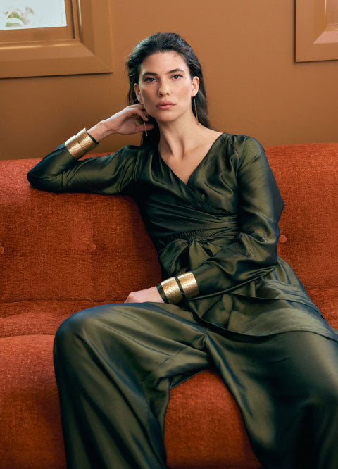 Haki Dress Green Sinda Print