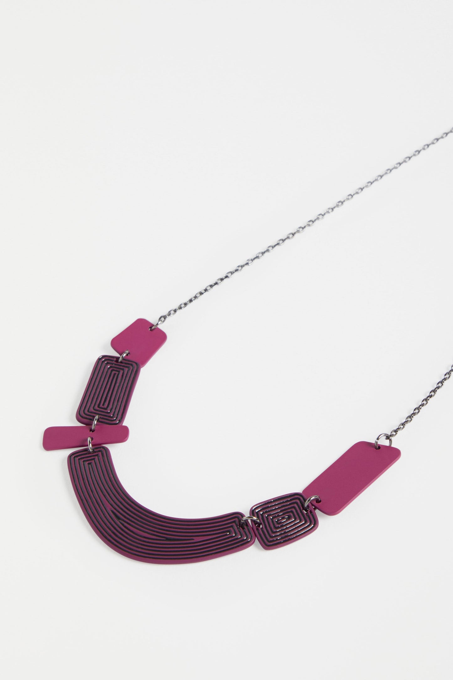 Kaiva Chain and Colour Coated Geometric Statement Mid Length Necklace detail | MULBERRY