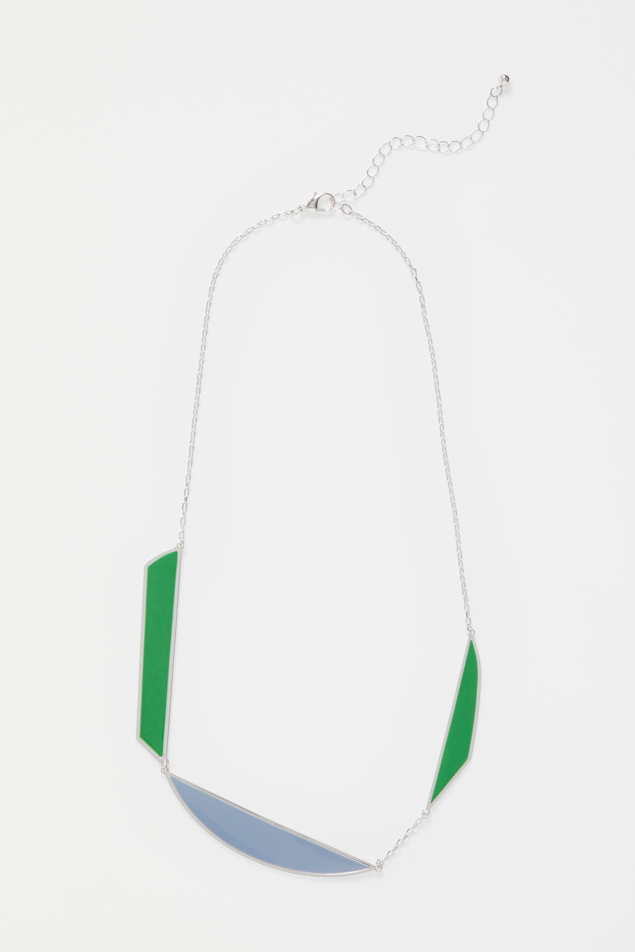 Mond Geometric Enamel Chain Necklace | SILVER