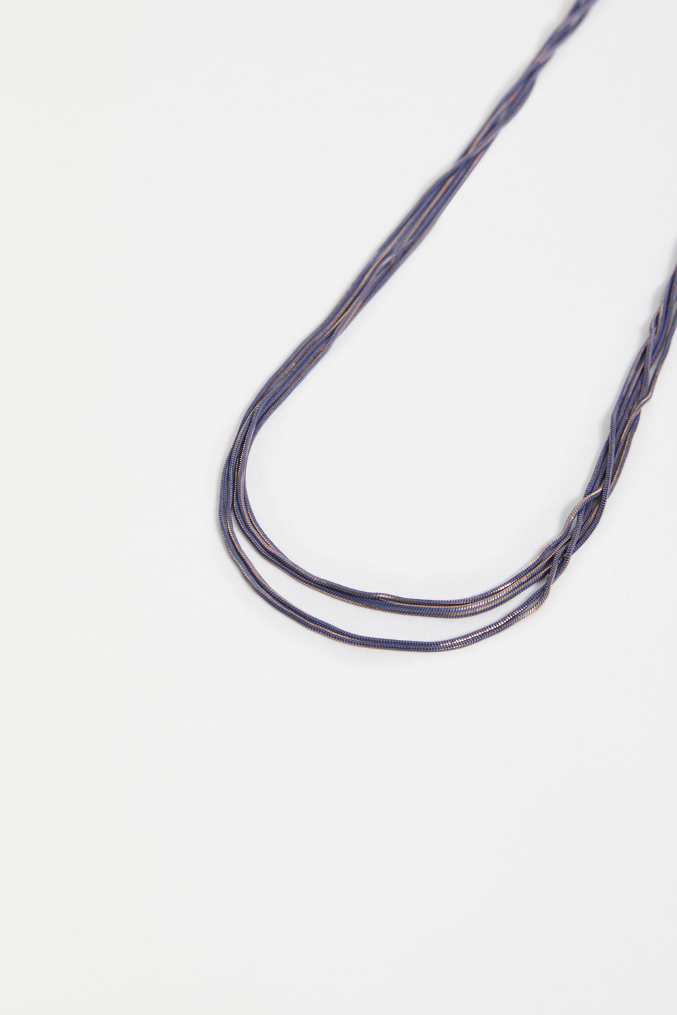 Lina Fine Multi Mesh Chain Short Necklace Detail | COBALT