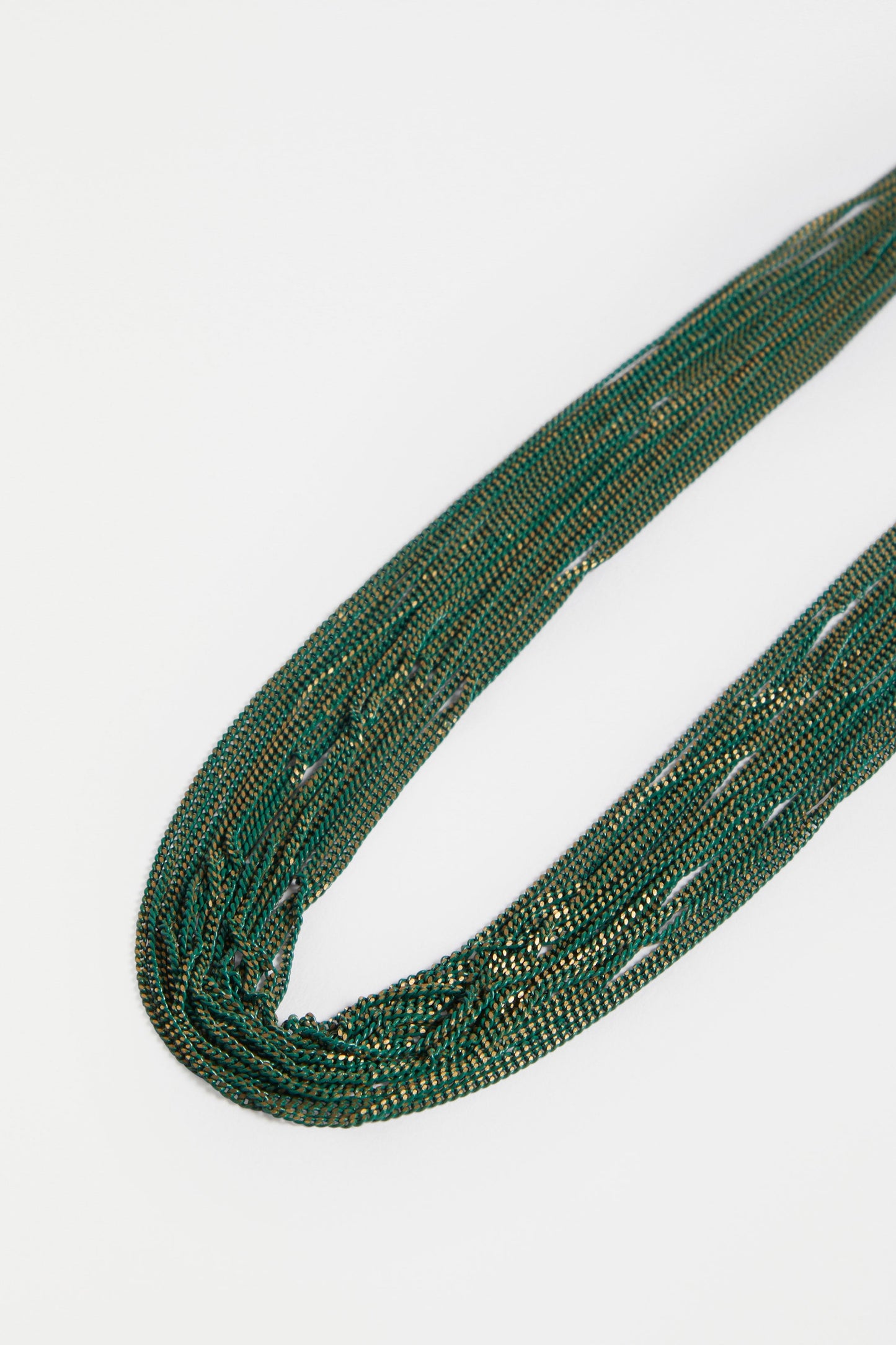 Kade Fine Multi Chain Necklace detail | FOREST GREEN