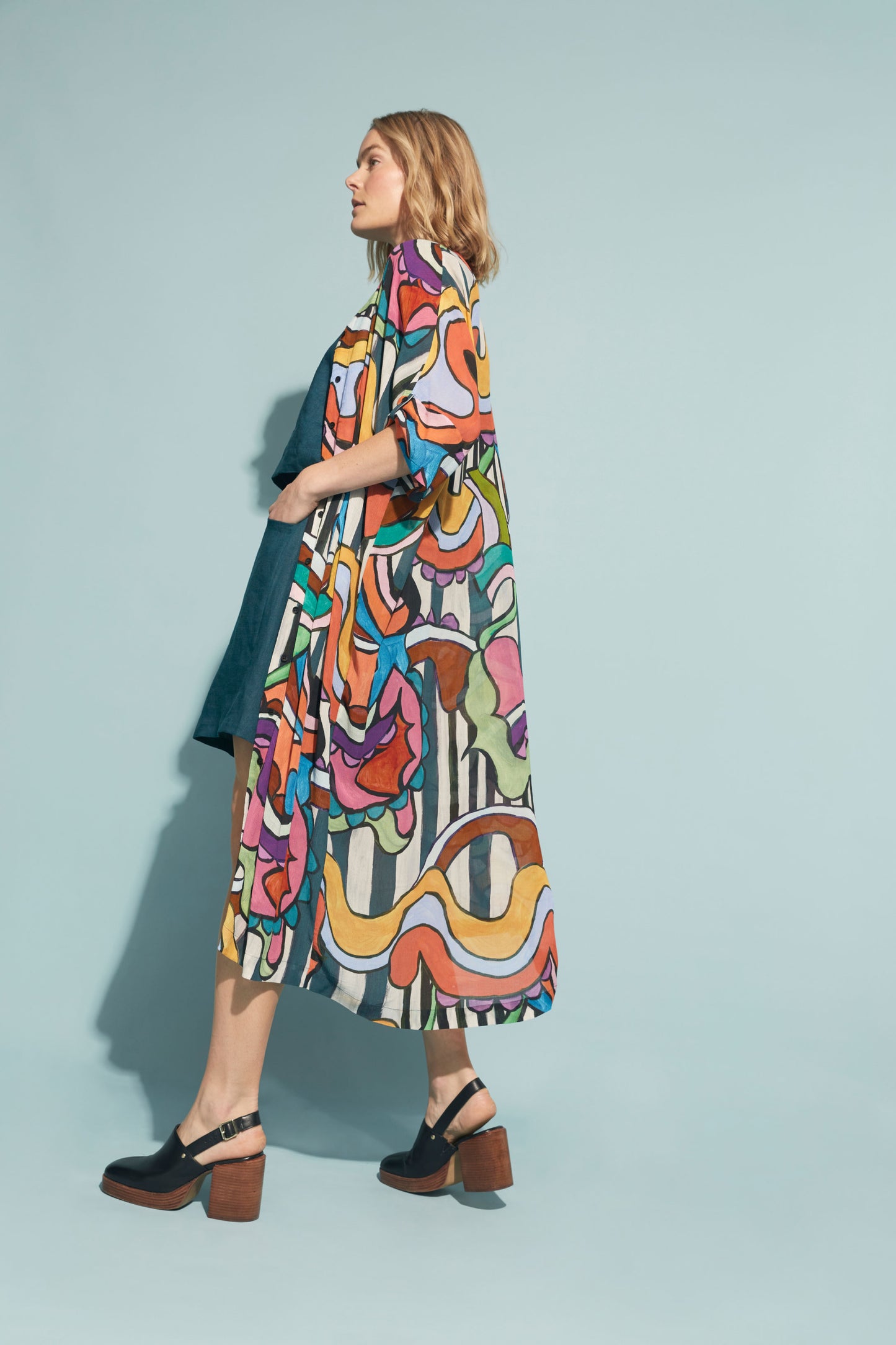 Soma Semi Sheer Print Shirt Dress Campaign Model Front 2 | KULT PRINT