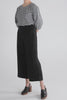 Maer Organic Cotton Balloon Sleeve Jersey Top Model Angled Front | BLACK WHITE