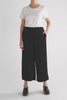 Cropped Wide Leg Culotte Model Front | BLACK