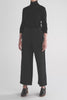 Hersom High Waist Linen Pant Model Front | BLACK
