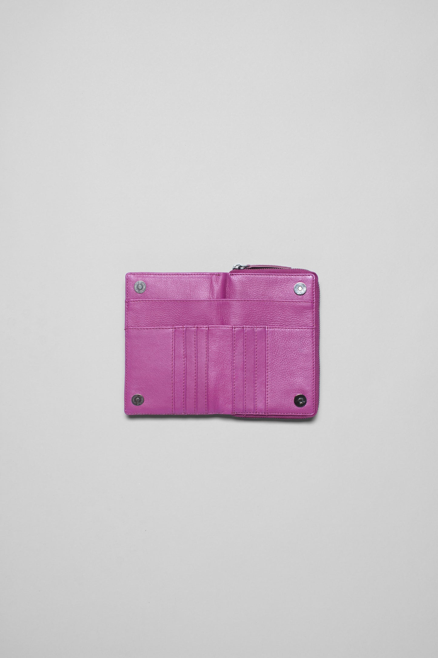 Indal Compact Zip Up Leather Wallet Internal | Grape