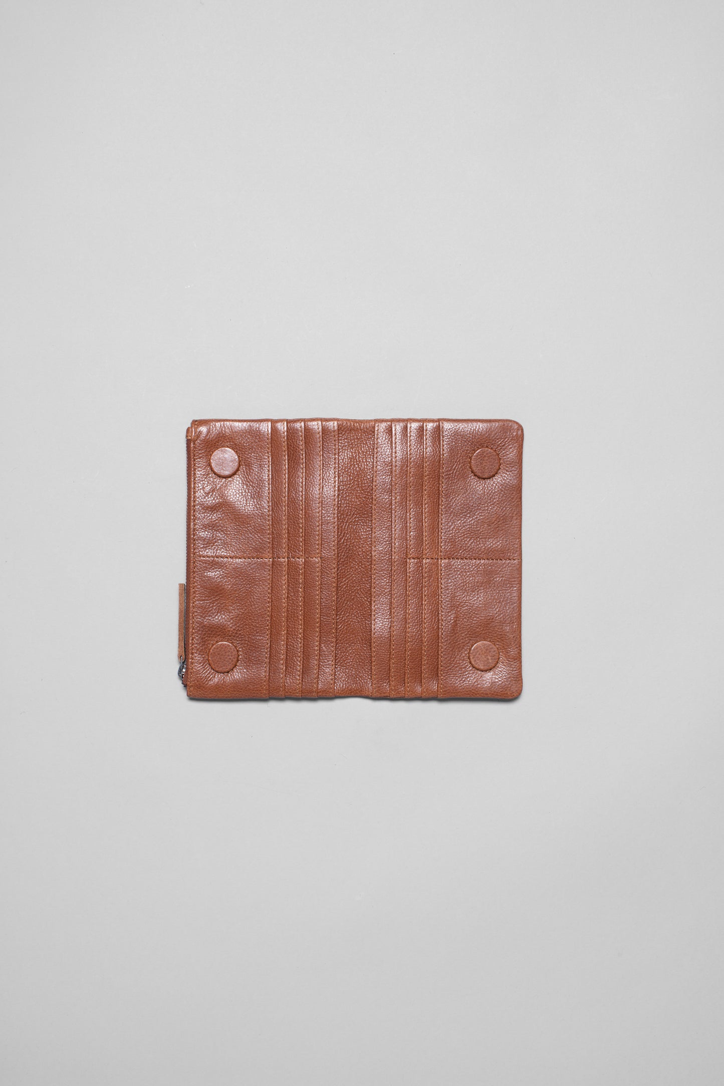 Hanna Simple Leather Zip Up Wallet Internal | Tan