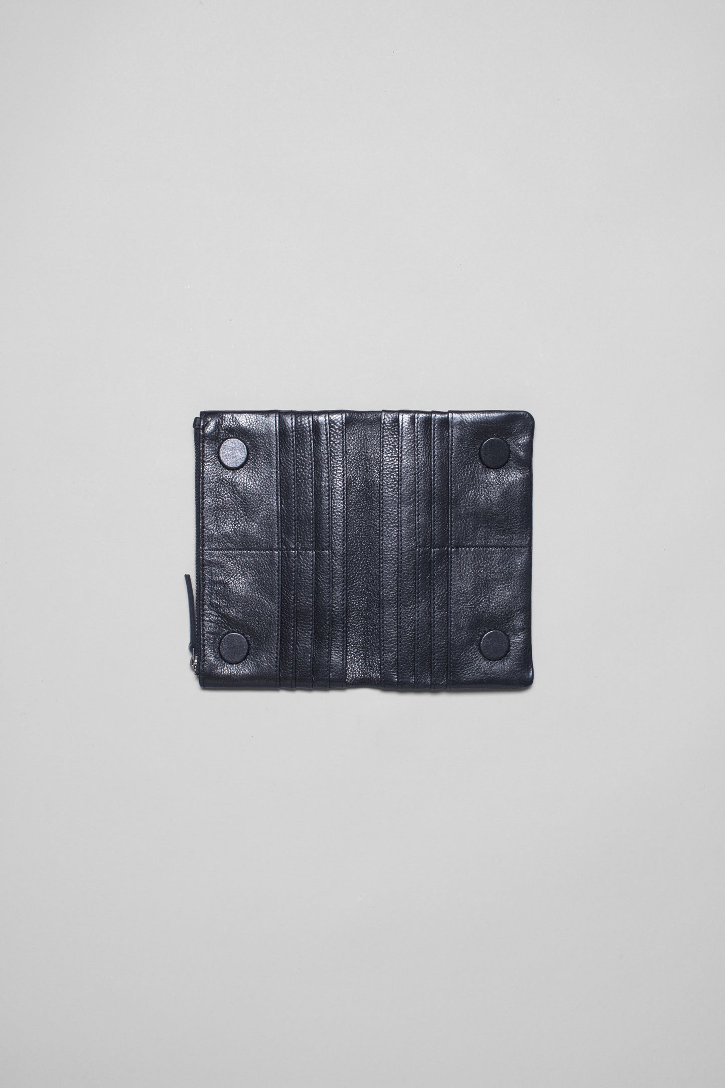 Hanna Simple Leather Zip Up Wallet Internal | Black