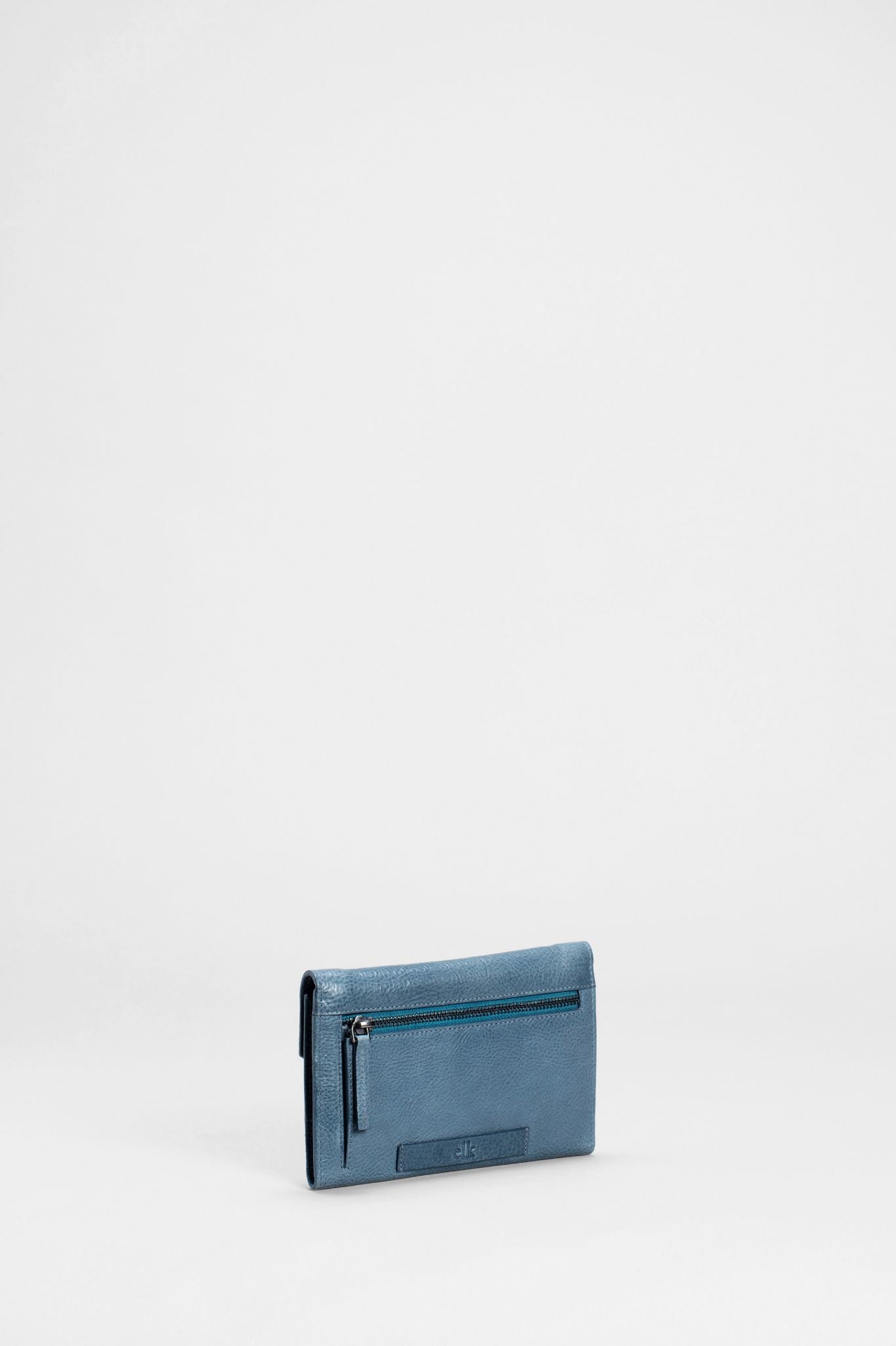 Nuoli Textured Leather Wallet Back Steel Blue