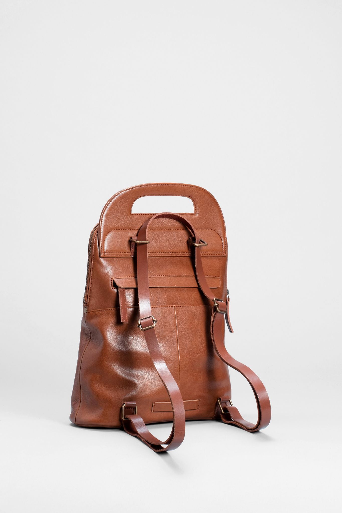Forde Soft Cow Leather Backpack Back | TAN