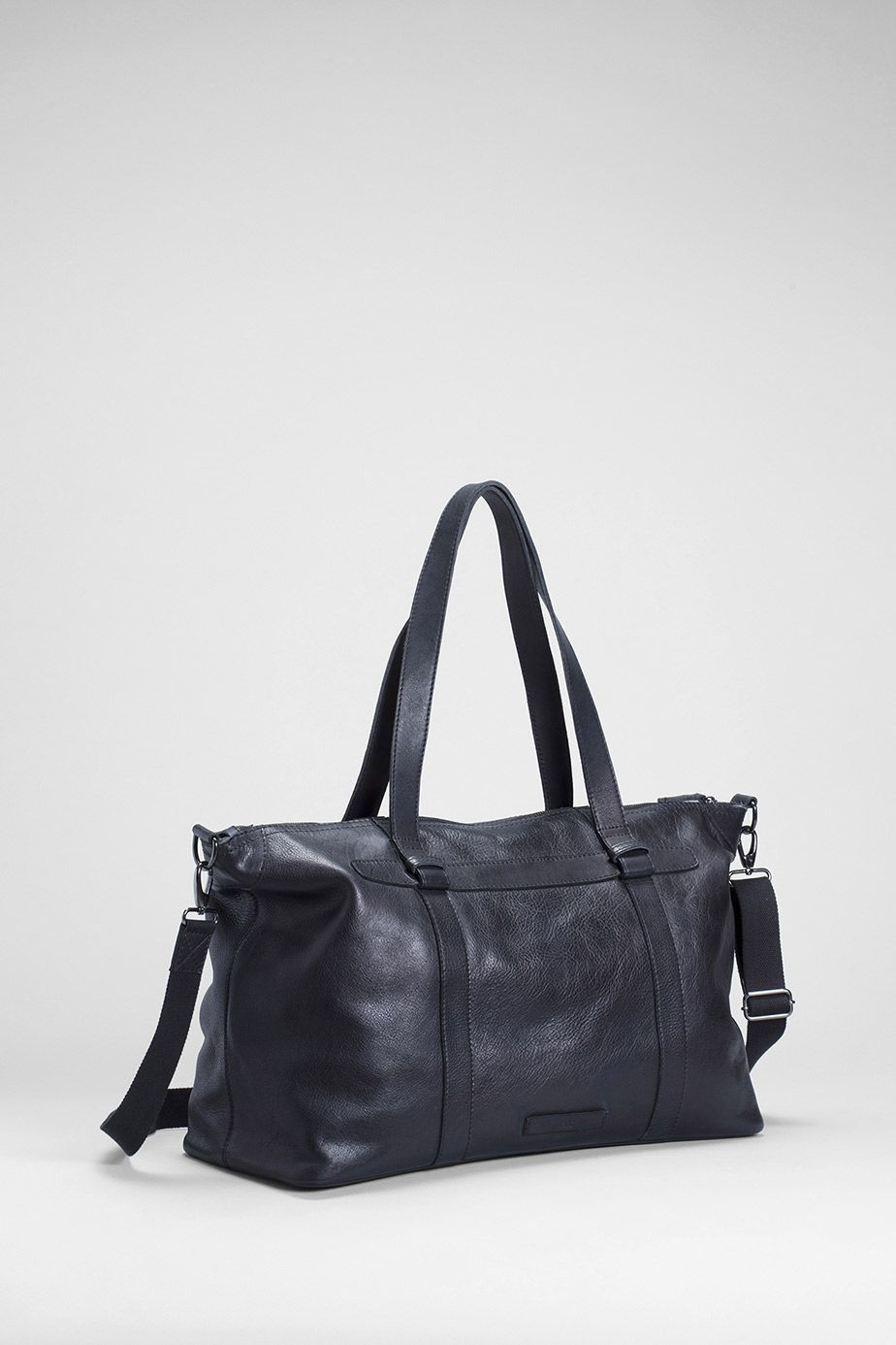 Mand Leather Overnight Bag Back | Black
