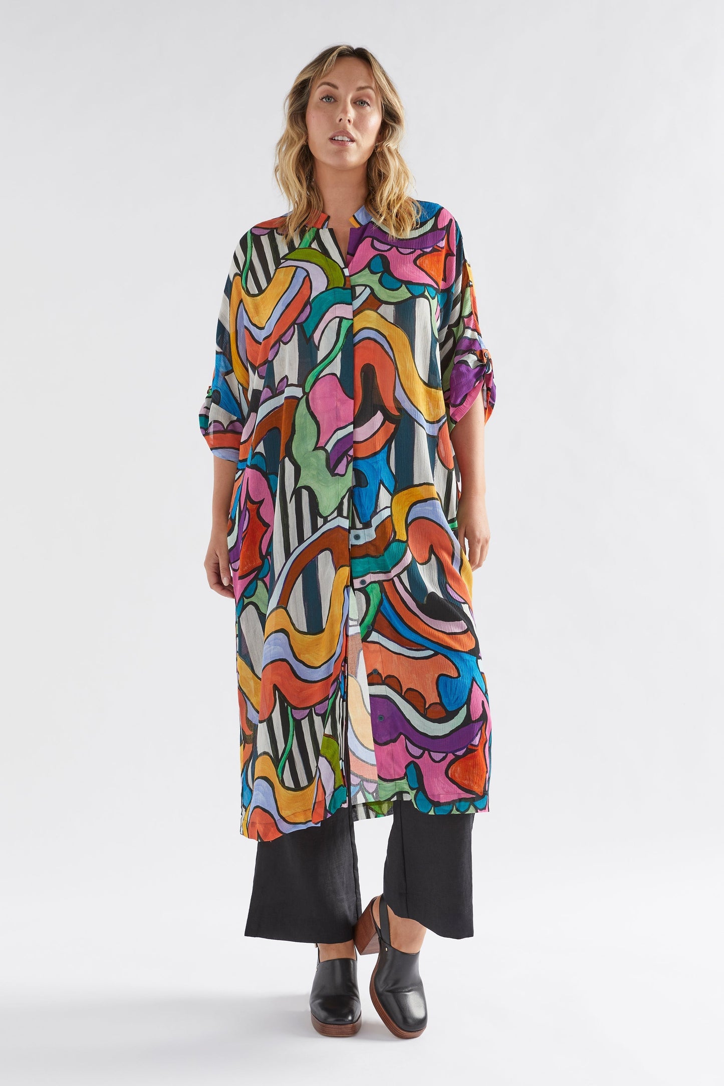 Soma Semi Sheer Print Shirt Dress plus Model Front | KULT PRINT