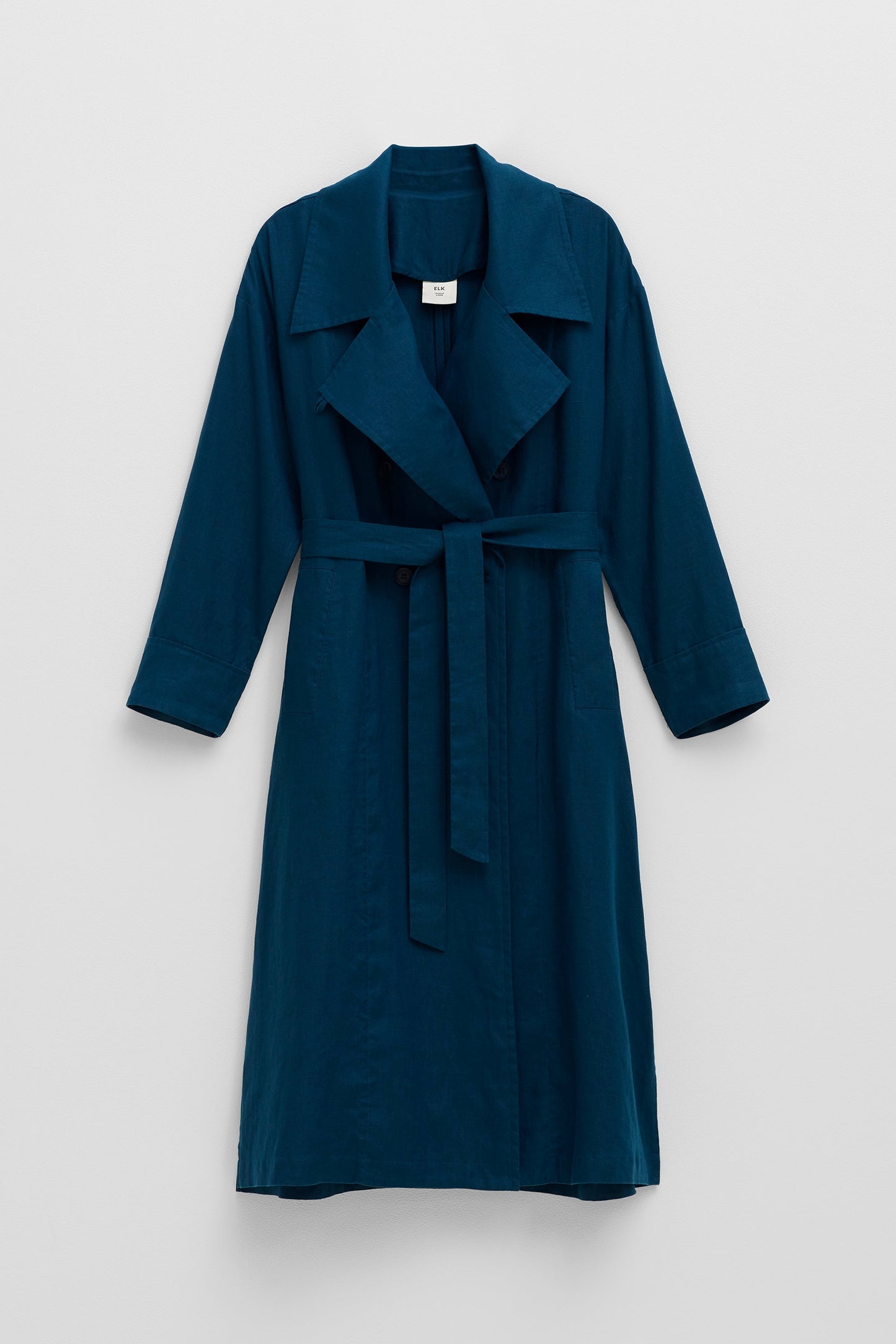 Annelli French Linen Trench Coat Front | JASPER