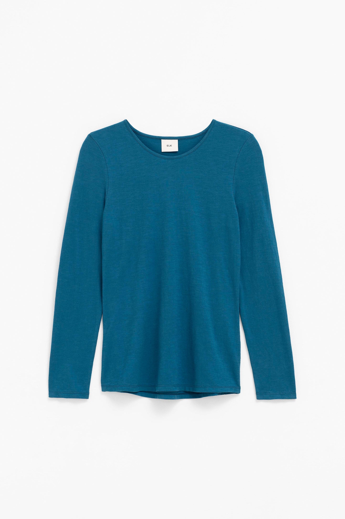 Aryra Hemp and Organic Cotton Basic Long Sleeve Tshirt Front | DEEP TEAL