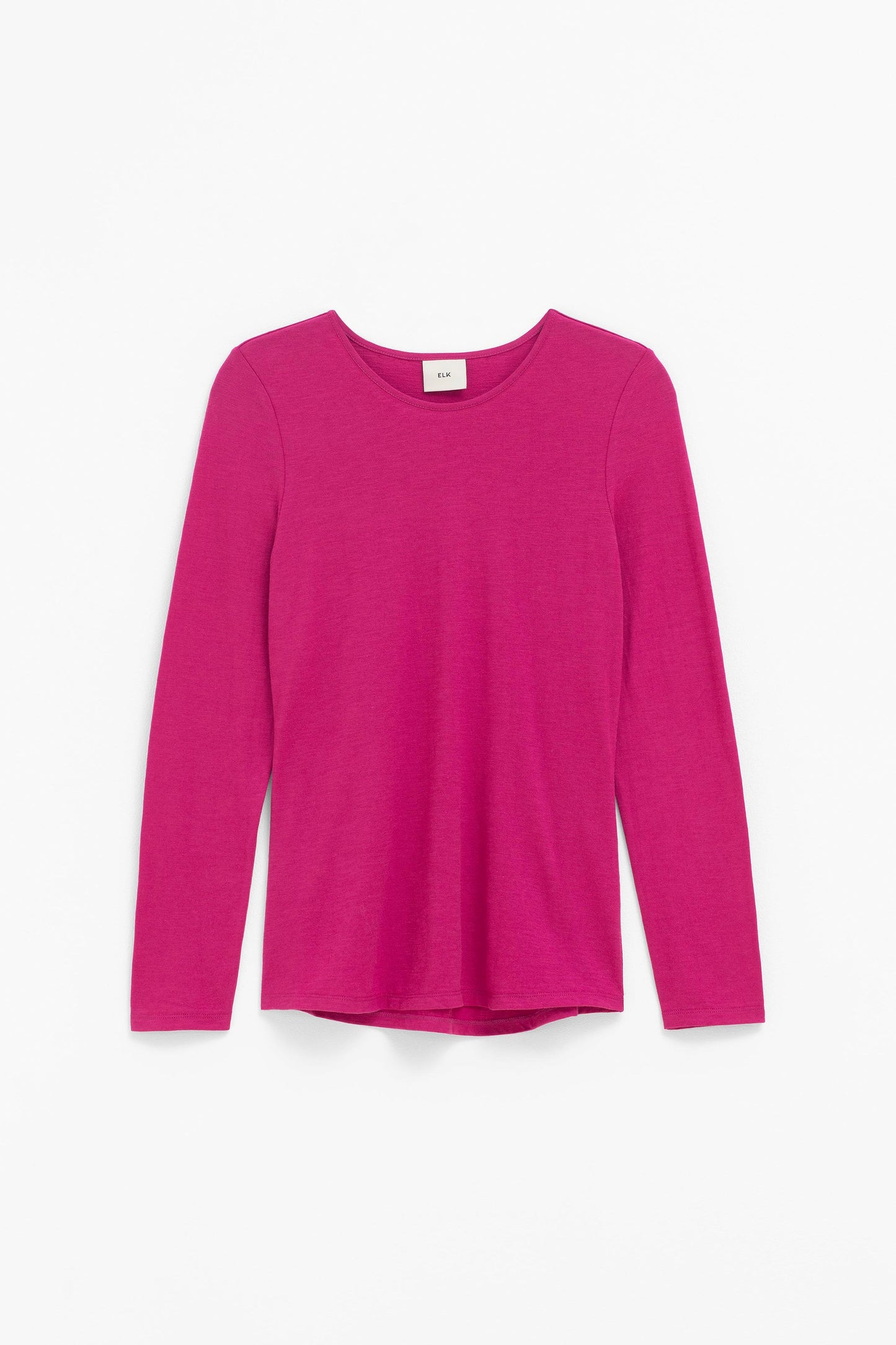 Aryra Hemp and Organic Cotton Basic Long Sleeve Tshirt Front | BRIGHT PINK