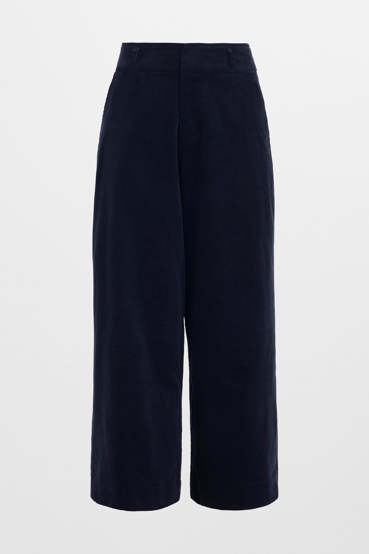 Koord Organic Cotton Wide Leg Corduroy Pant Front | STEEL BLUE