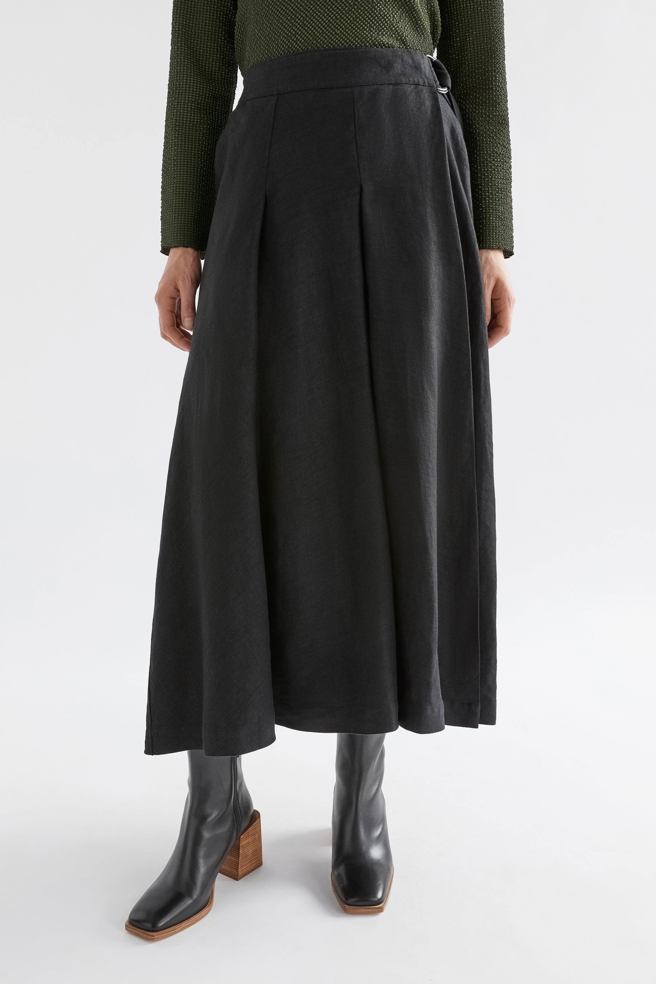 The The Ativ A-Line Wrap Midi Skirt With Side Belt – ELK AU