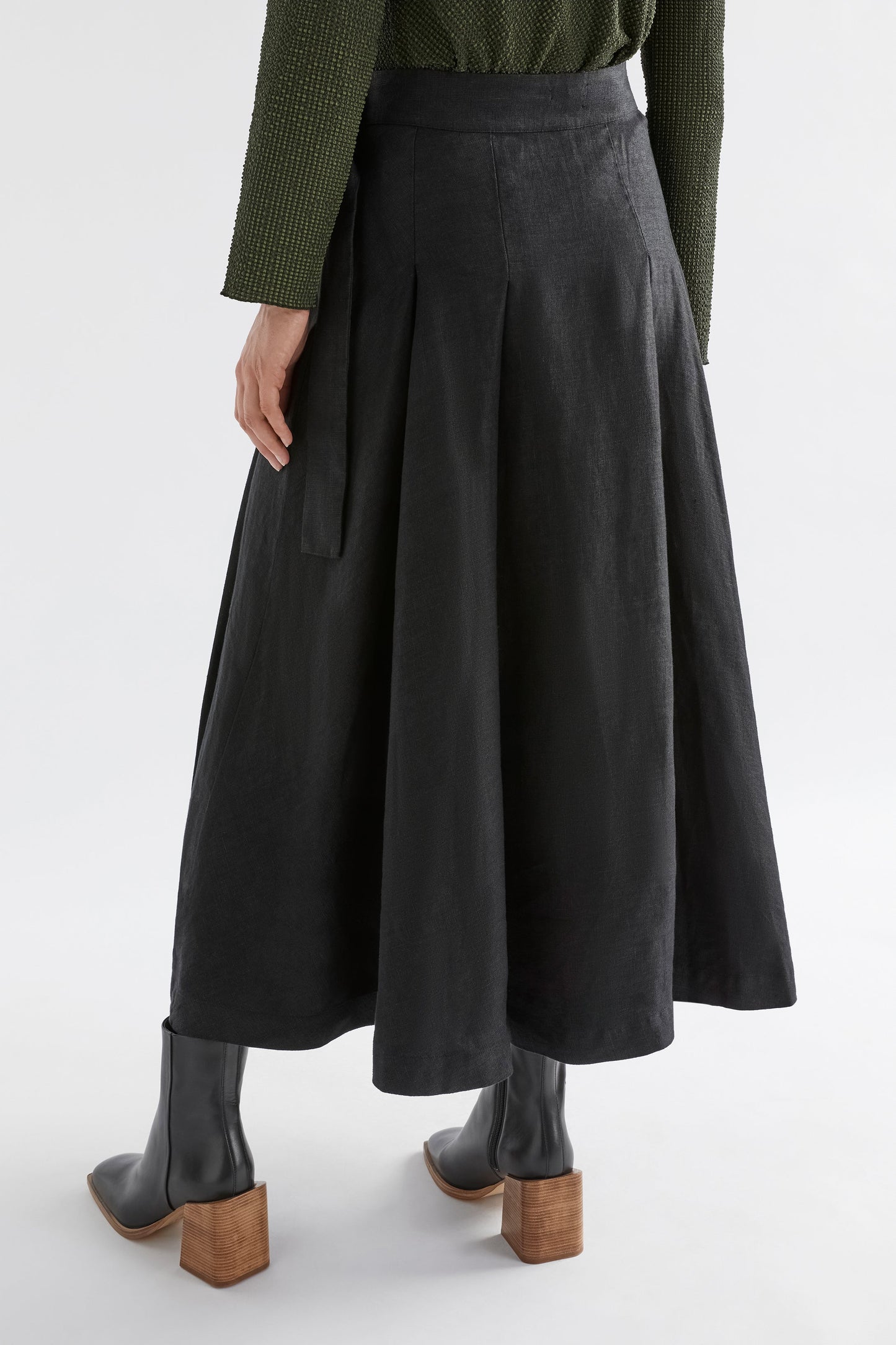 The The Ativ A-Line Wrap Midi Skirt With Side Belt – ELK AU