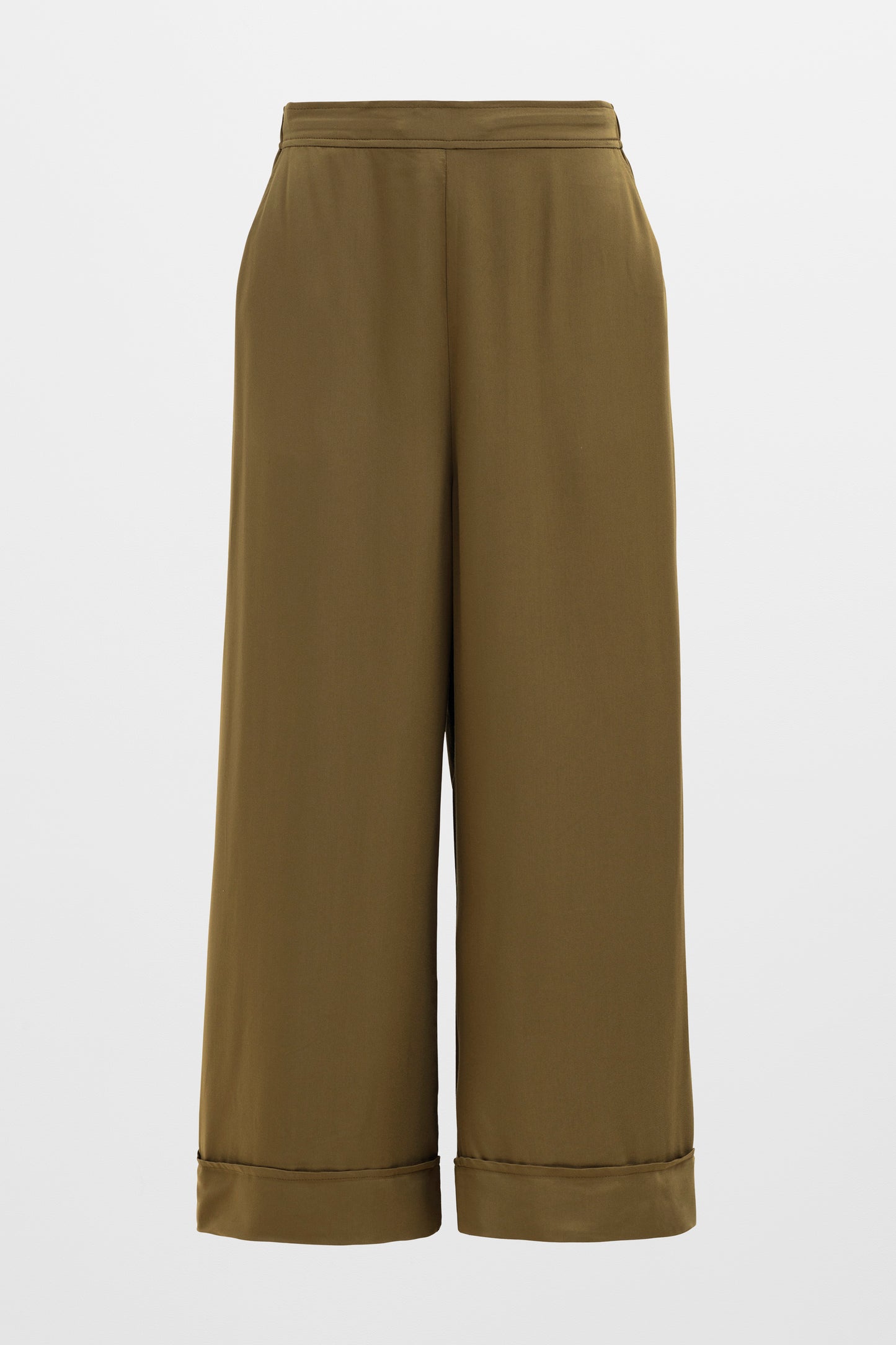 Cropped Wide Leg Culotte Front | OLIVE