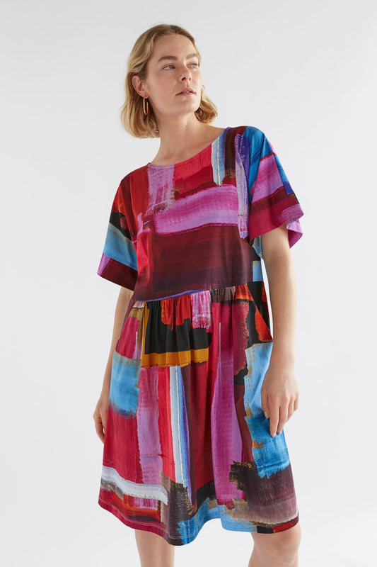 Anden Bold Print Organic Tshirt Dress Model Front | MUSEUM PRINT