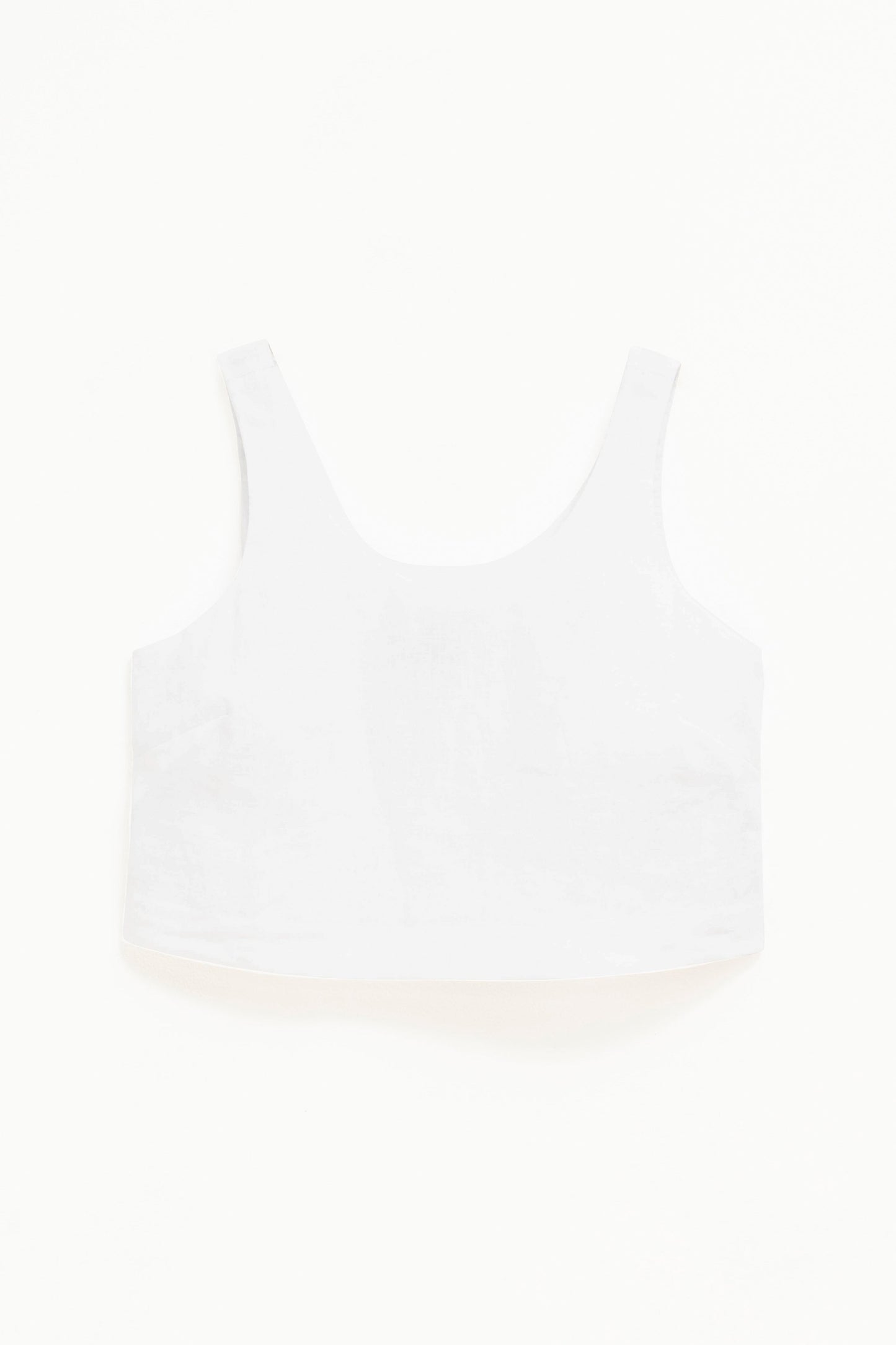 Strom Cropped Linen Tank Front | WHITE