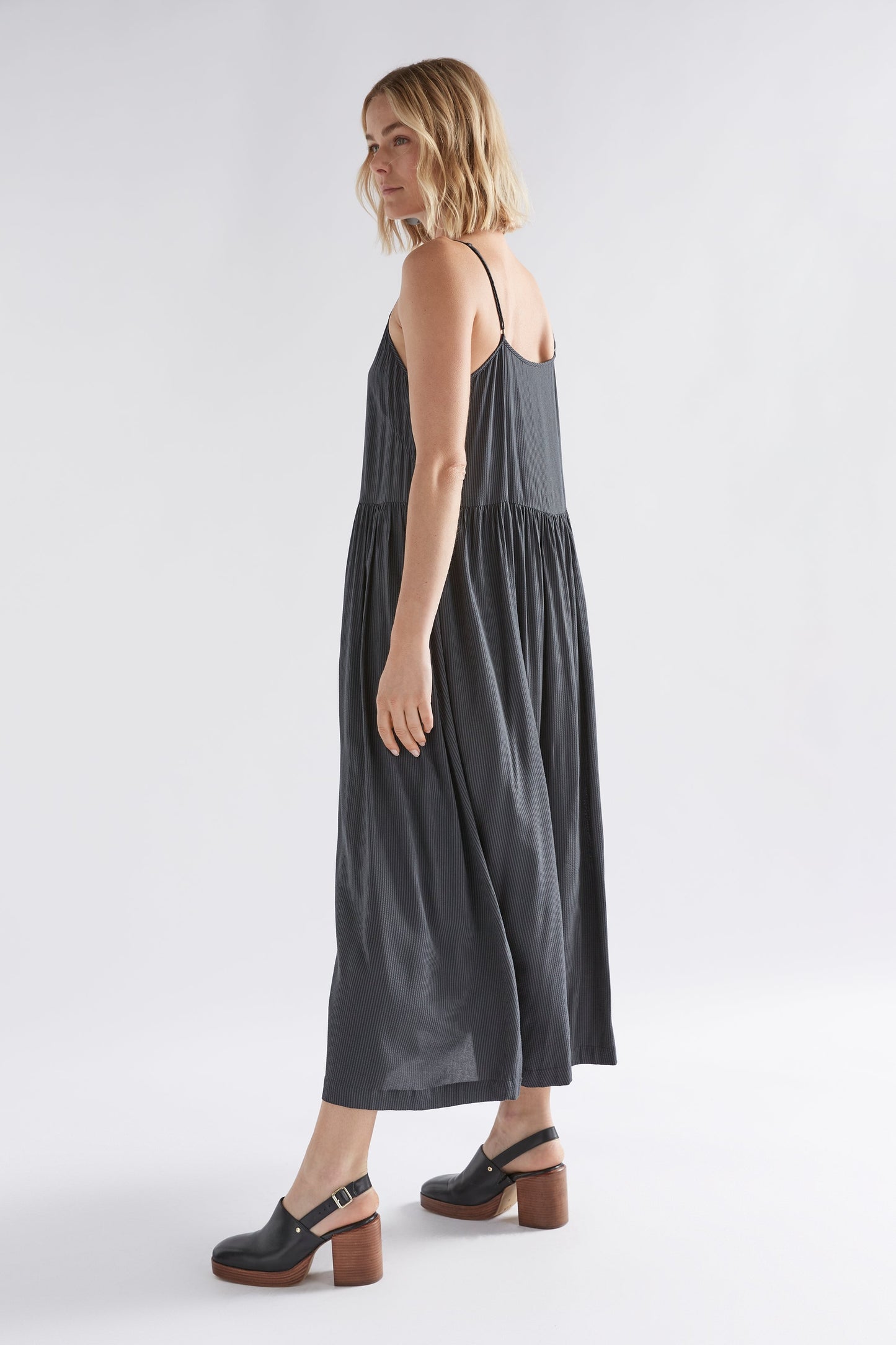 Linia Long Singlet Dress Model Side | LIQUORICE