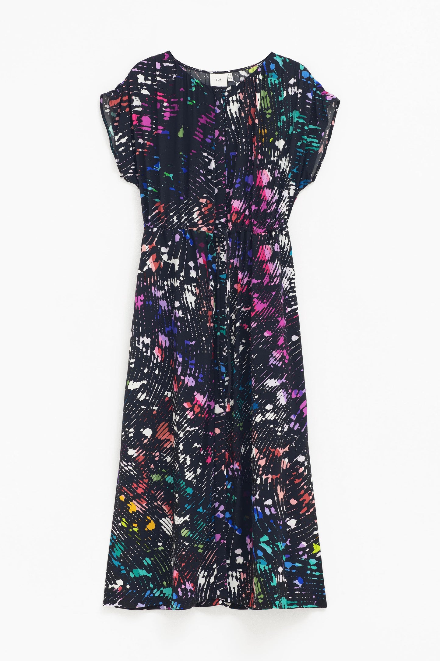 Kash Long Print Collarless Shirt Dress Front | BUTTERFLY PRINT