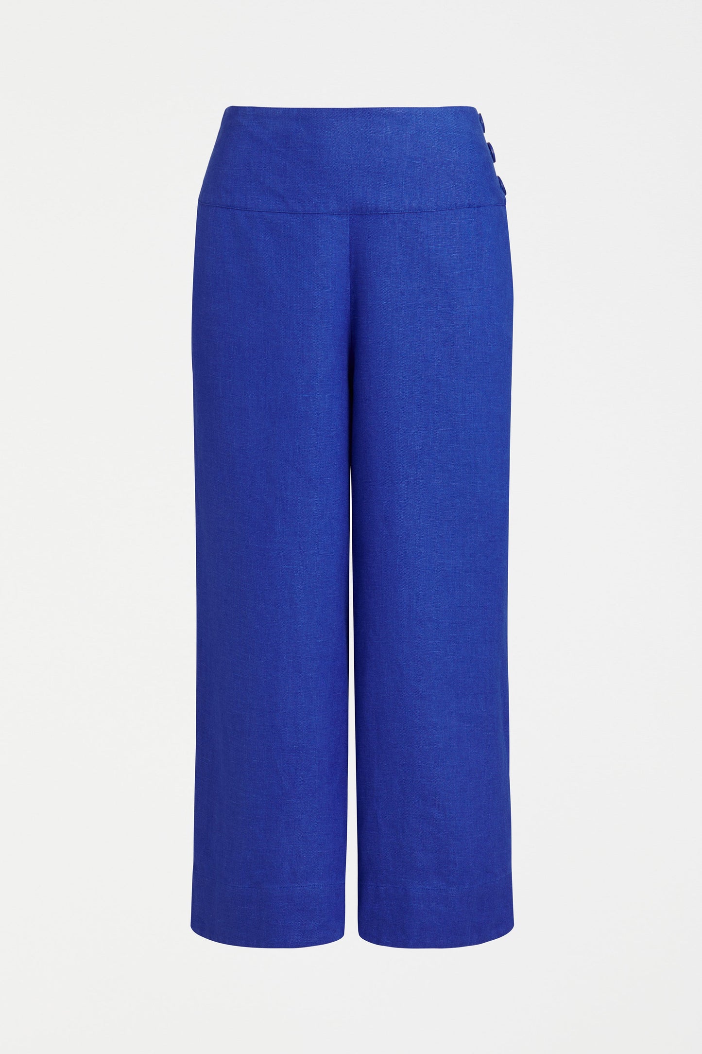 Olsson High Waisted Cropped Linen Pant Front | ULTRAMARINE
