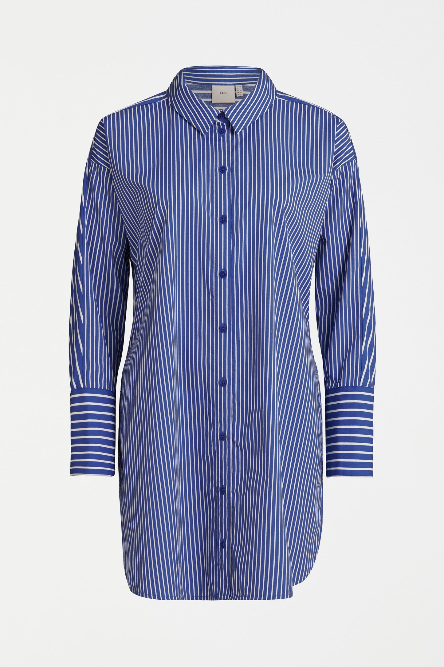 Ligne Relaxed Cotton Stripe Shirt Front | BLUE STRIPE