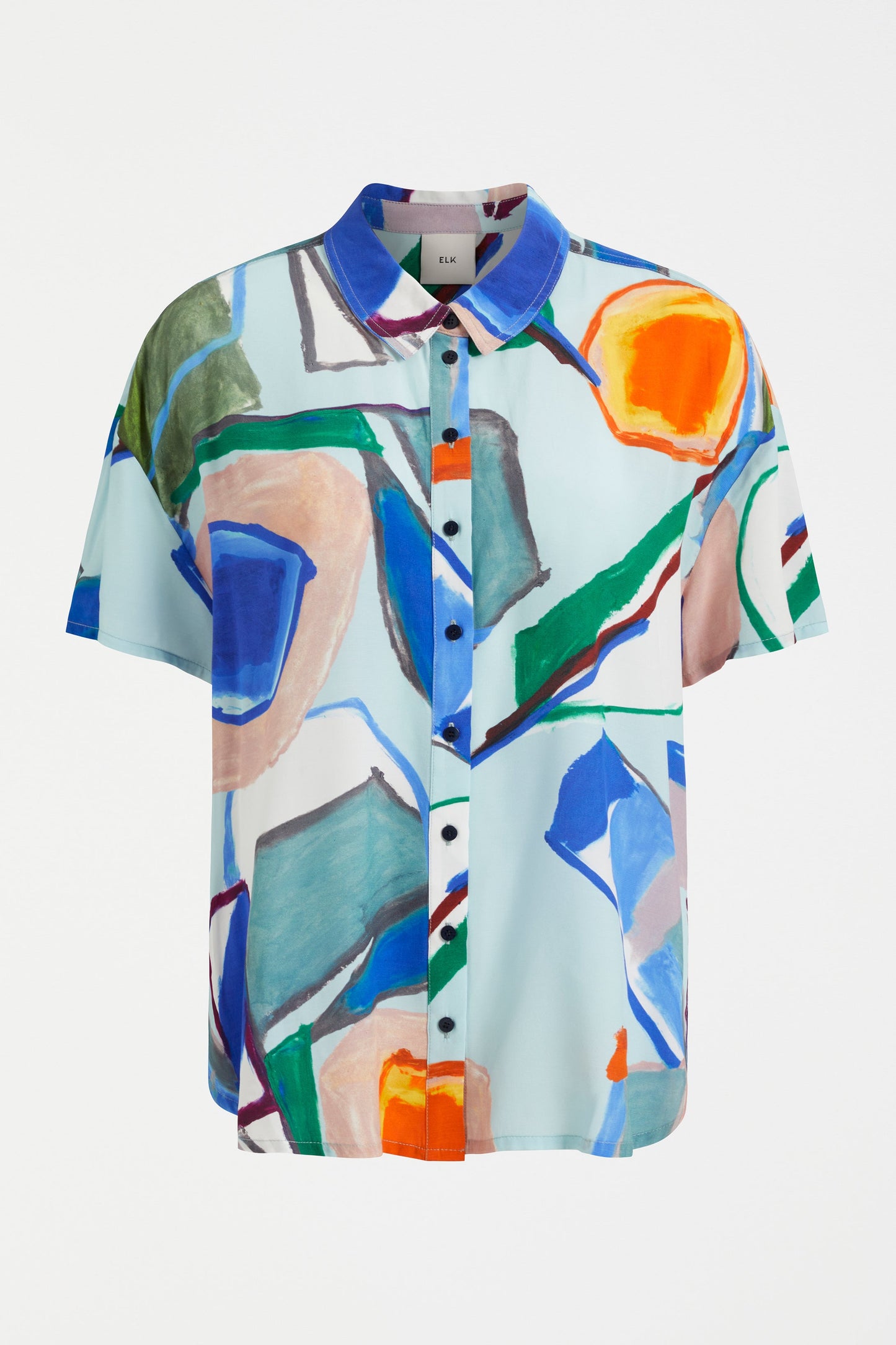 Kaade Button Up Printed Short Sleeve Shirt Front | SUN PRINT