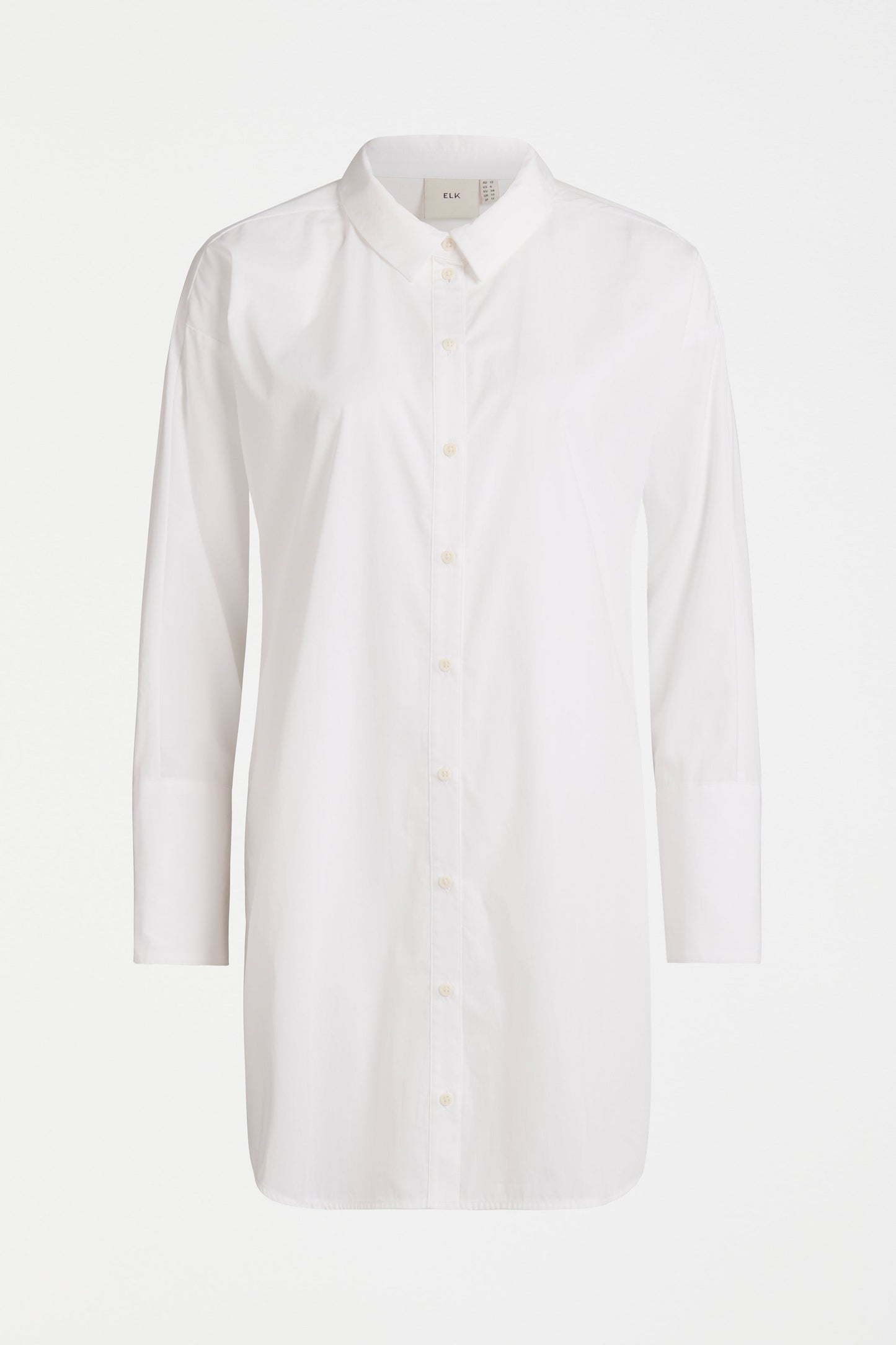 Ligne Long Cotton Shirt Front | WHITE