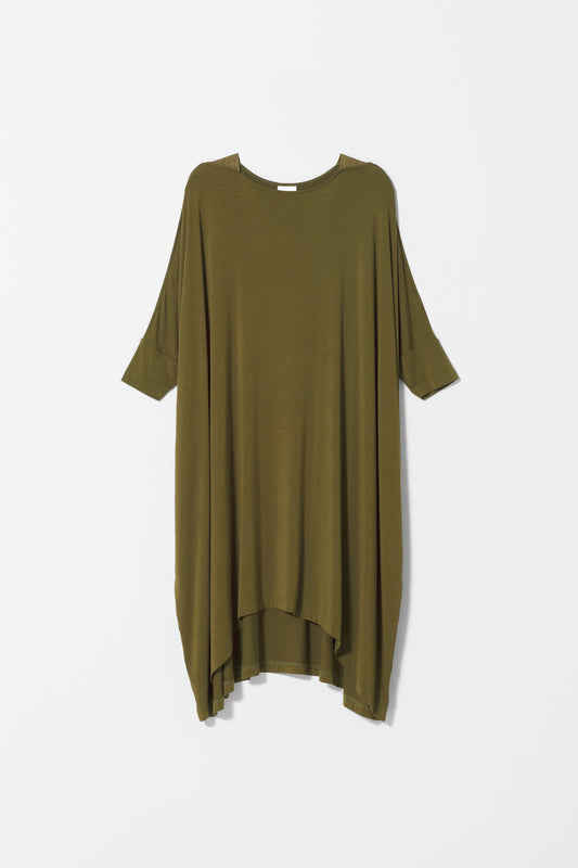 Wide Stretch Classic Jersey Dress Front  | DARK CITRONELLE