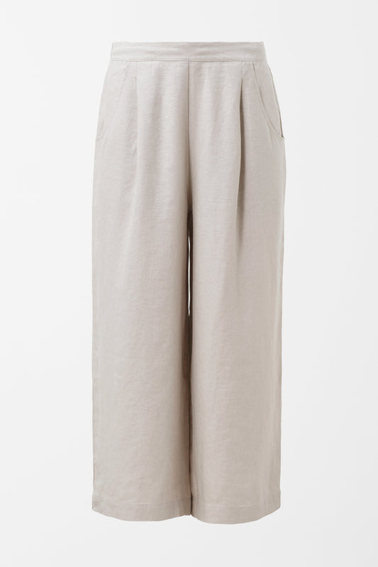 Ilona Wide Leg Linen Pant Front | FLAX