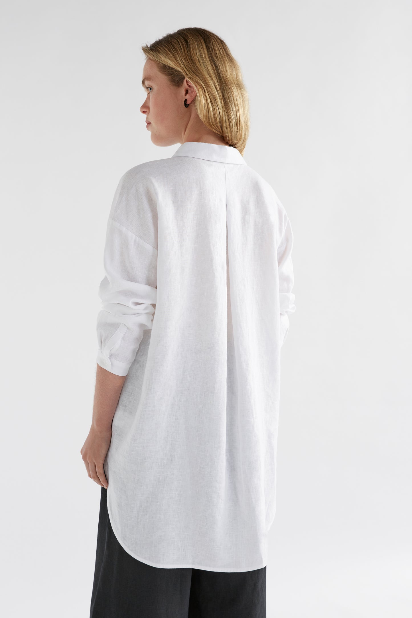 Yenna French Linen Shirt Model Front Back new  | WHITE