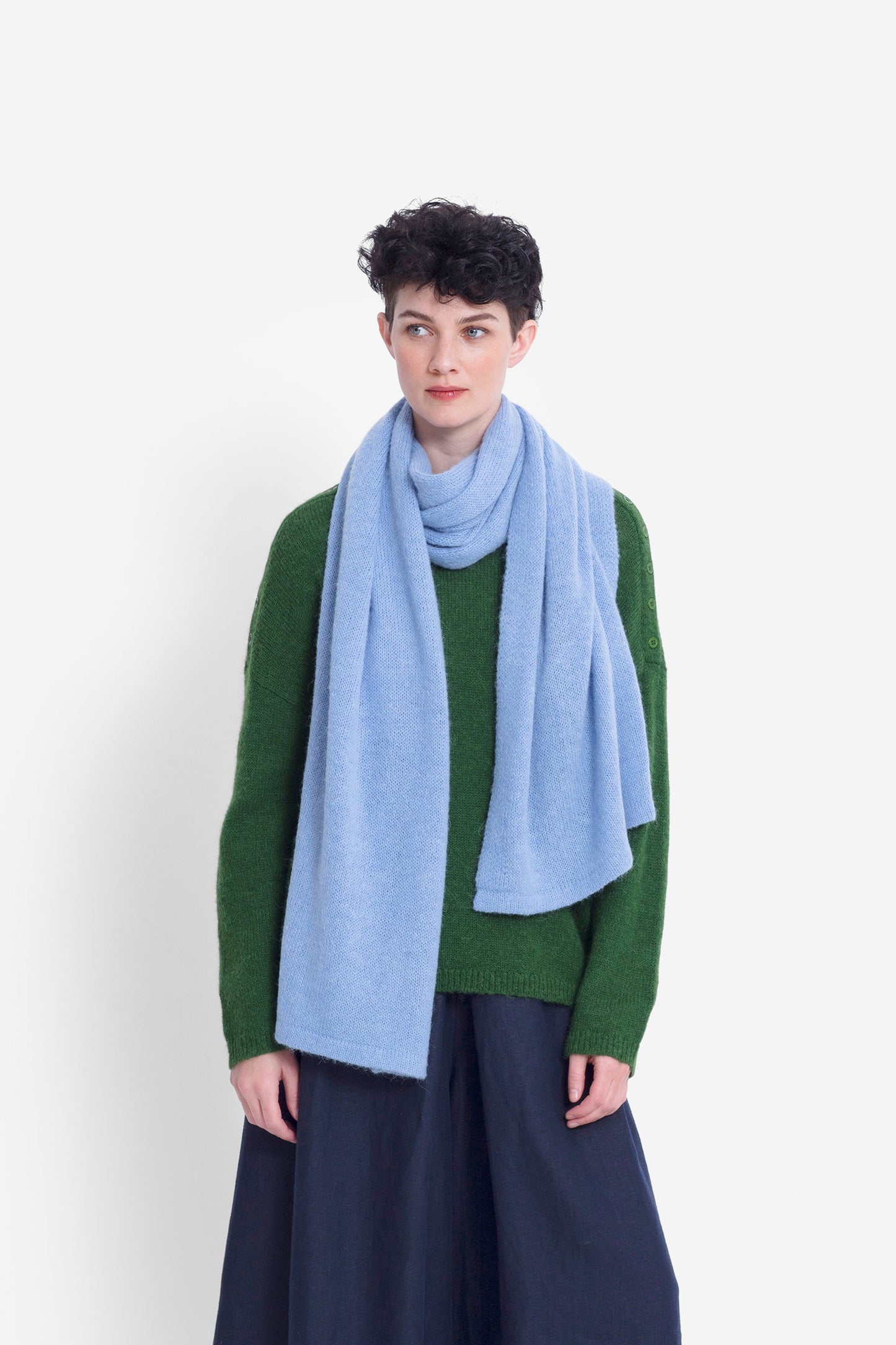 Carita Alpaca-Merino Fine Wool Scarf model POWDER BLUE