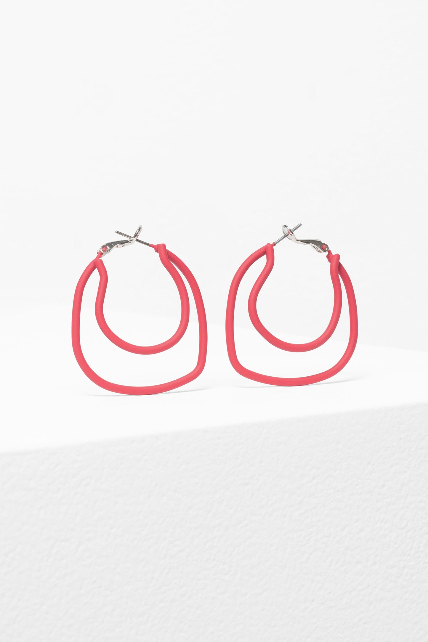 Byra Hoop Earring Brass with Rubberised Coating CORAL