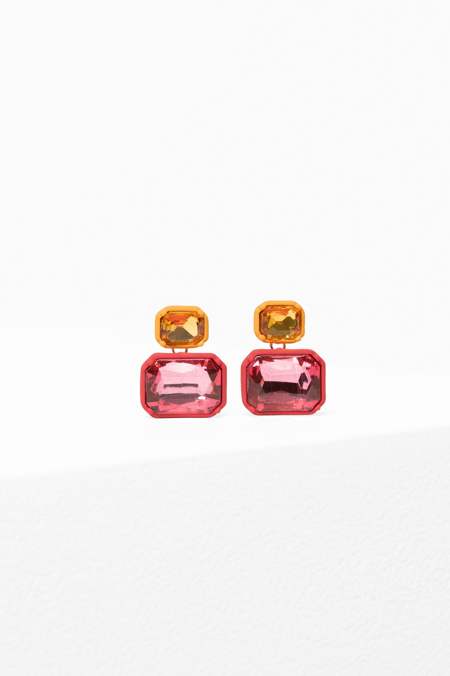 Jule Drop Coloured Glass Earring | CORAL