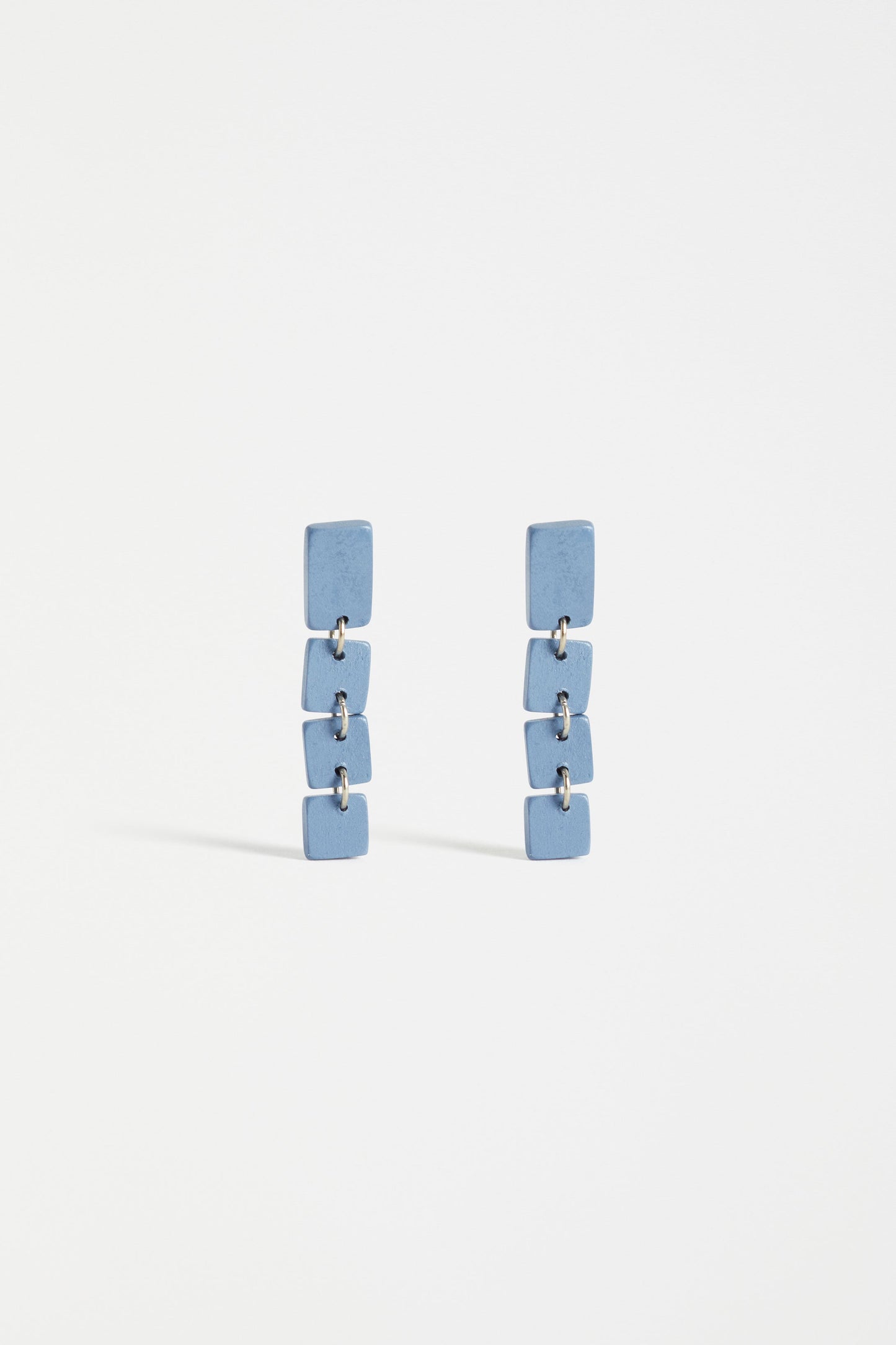 Sjer Wooden Geometric Drop Earring | ICE BLUE