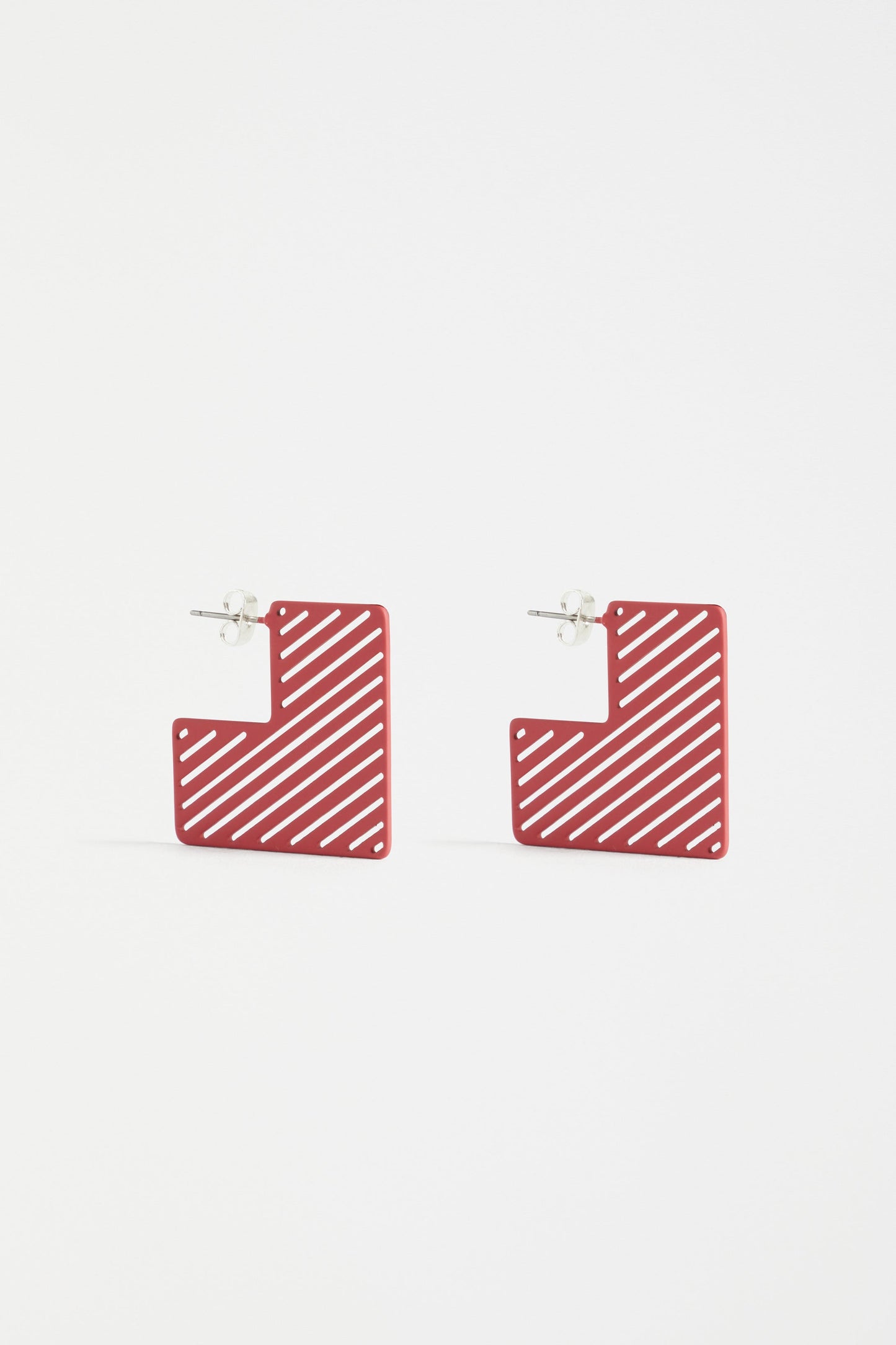 Skaret Geometric Colour Coated Square Hoop Earring | ROSE