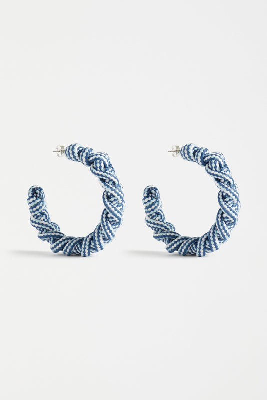 Kailin Cord Wrapped Hoop Earring | BLUE