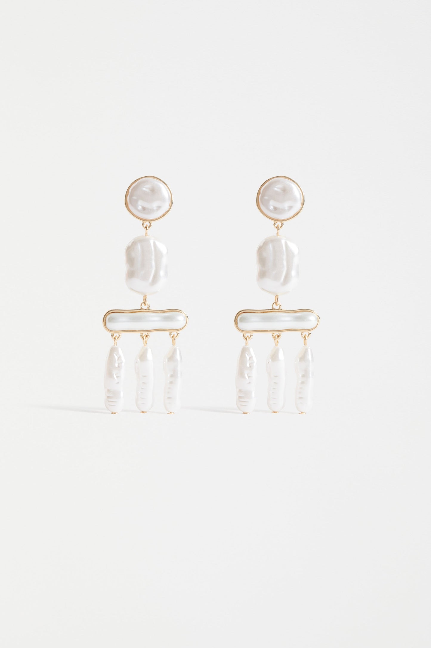 Lang Pearl Tiered Drop Earring | GOLD