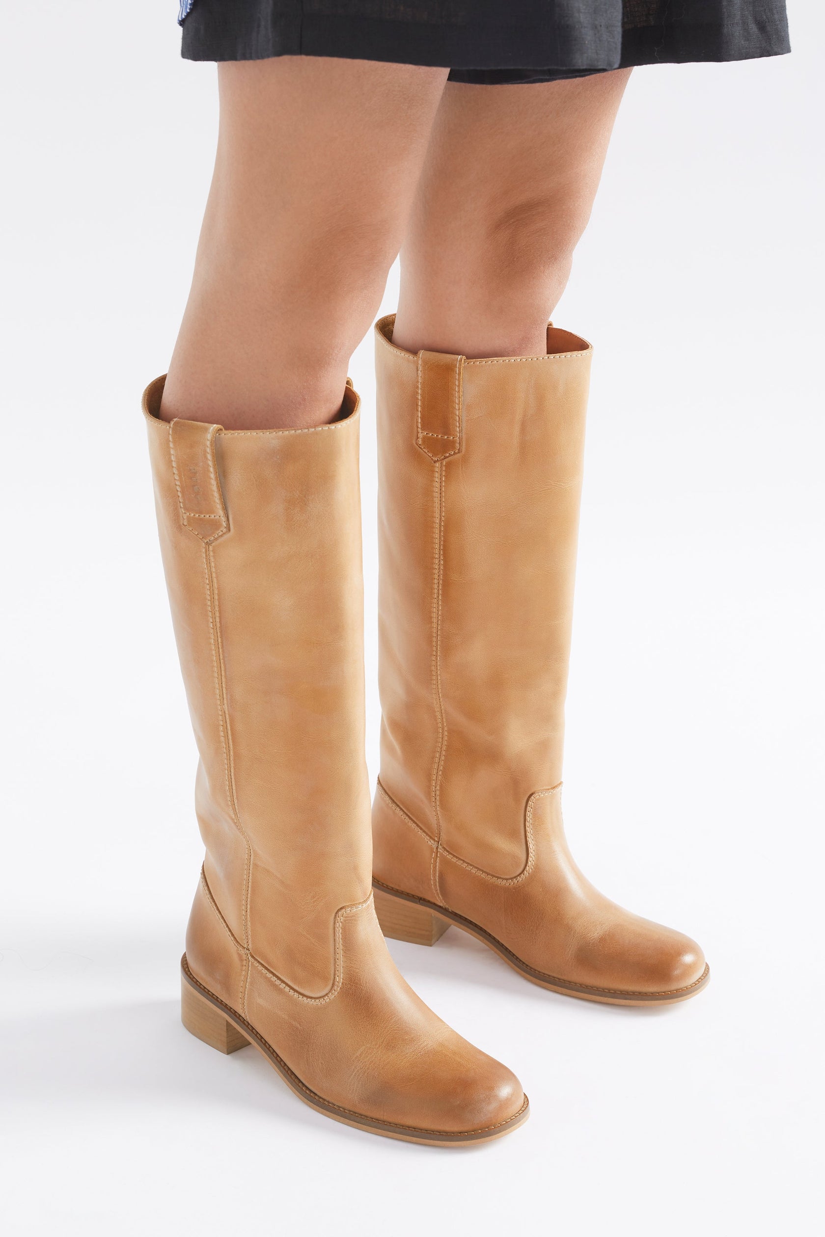 Shop The Dico Copenhagen Natural Worn Look Knee High Leather Boots | ELK AU