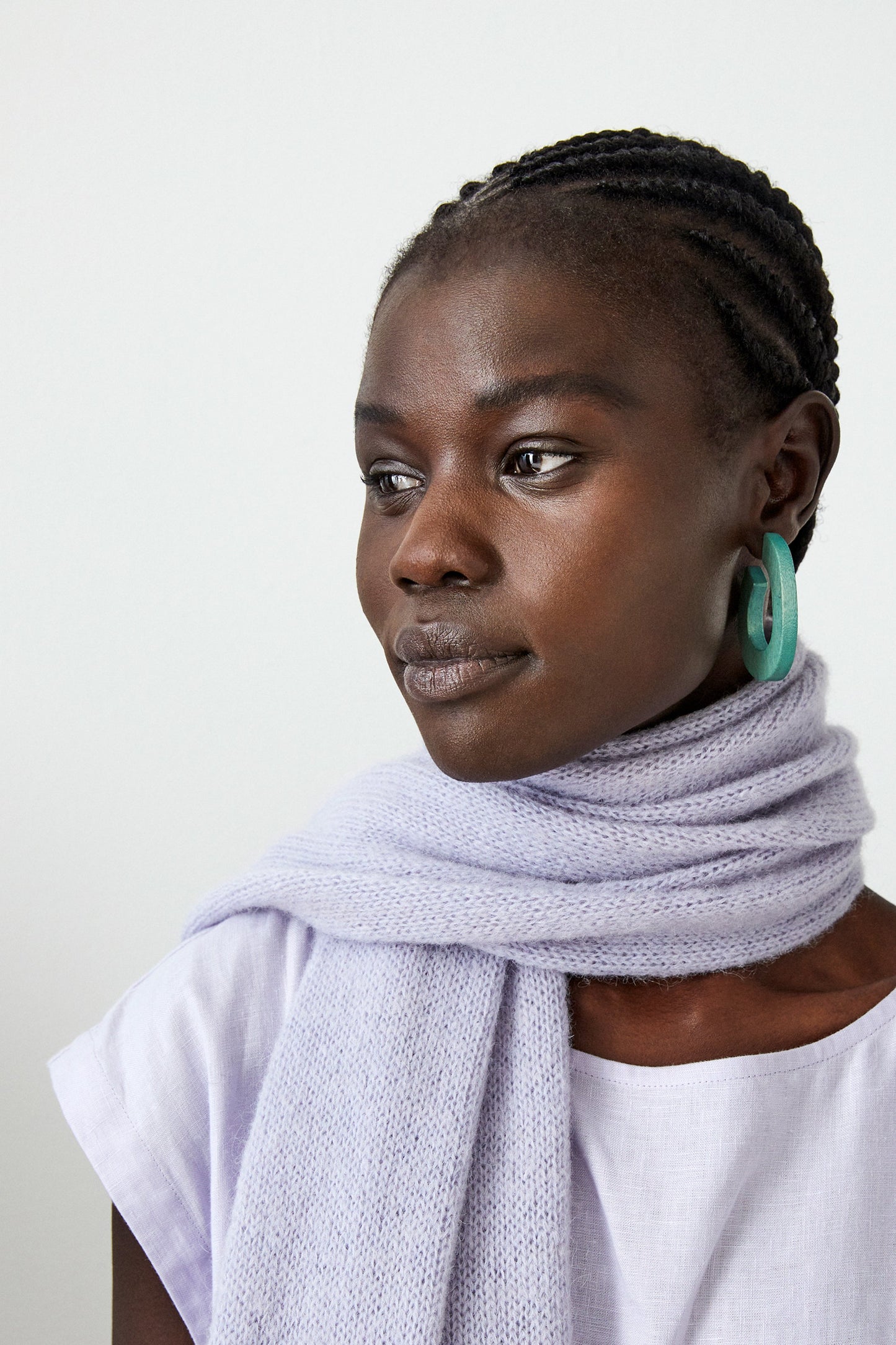 Agna Wide Statement Scarf Styled | LILAC
