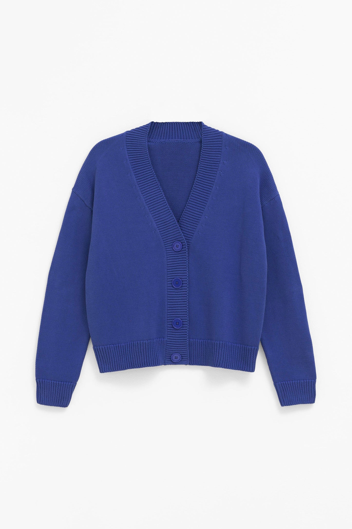 Willow Organic Cotton Everyday Knit Cardigan Front | SEA BLUE
