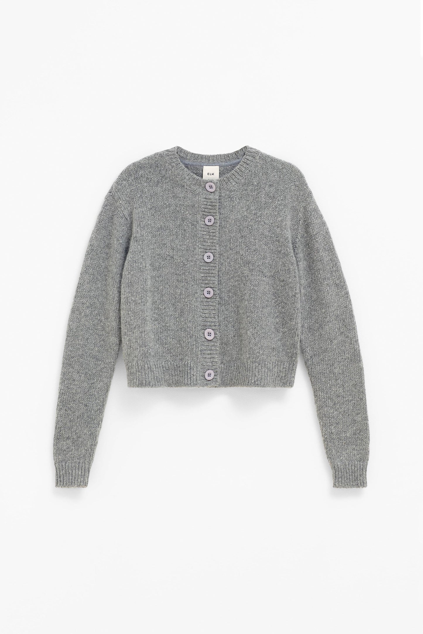 Kabrit Round Neck Button Up Cardigan Front | MID GREY